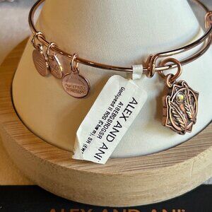 Alex And Ani Godspeed Charm Bracelet Rose Gold Tone w Swarovski Crystal NWT